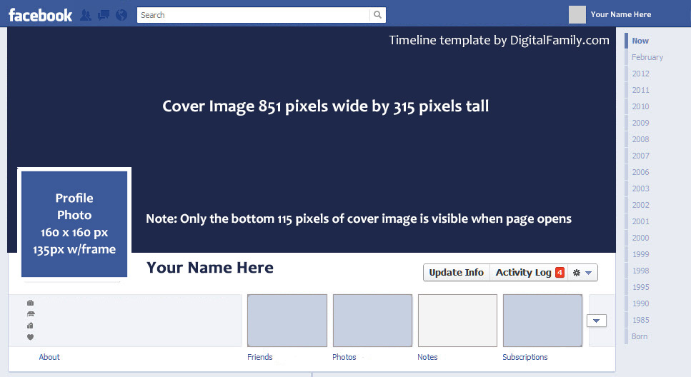 blank facebook timeline template