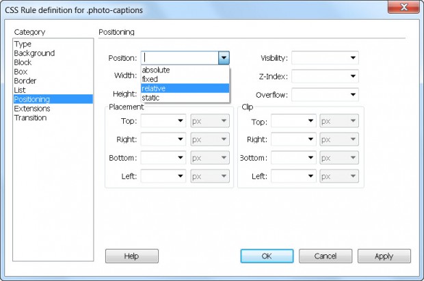 How To Use The CSS Rule Definition Panel For Styles In Dreamweaver CS6